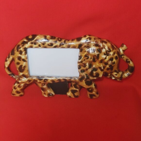 Decoupage Elephant Figurine Photo Picture Frame - Picture 3 of 11